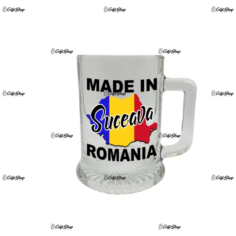 Made in suceava romania, halba cu mesaj